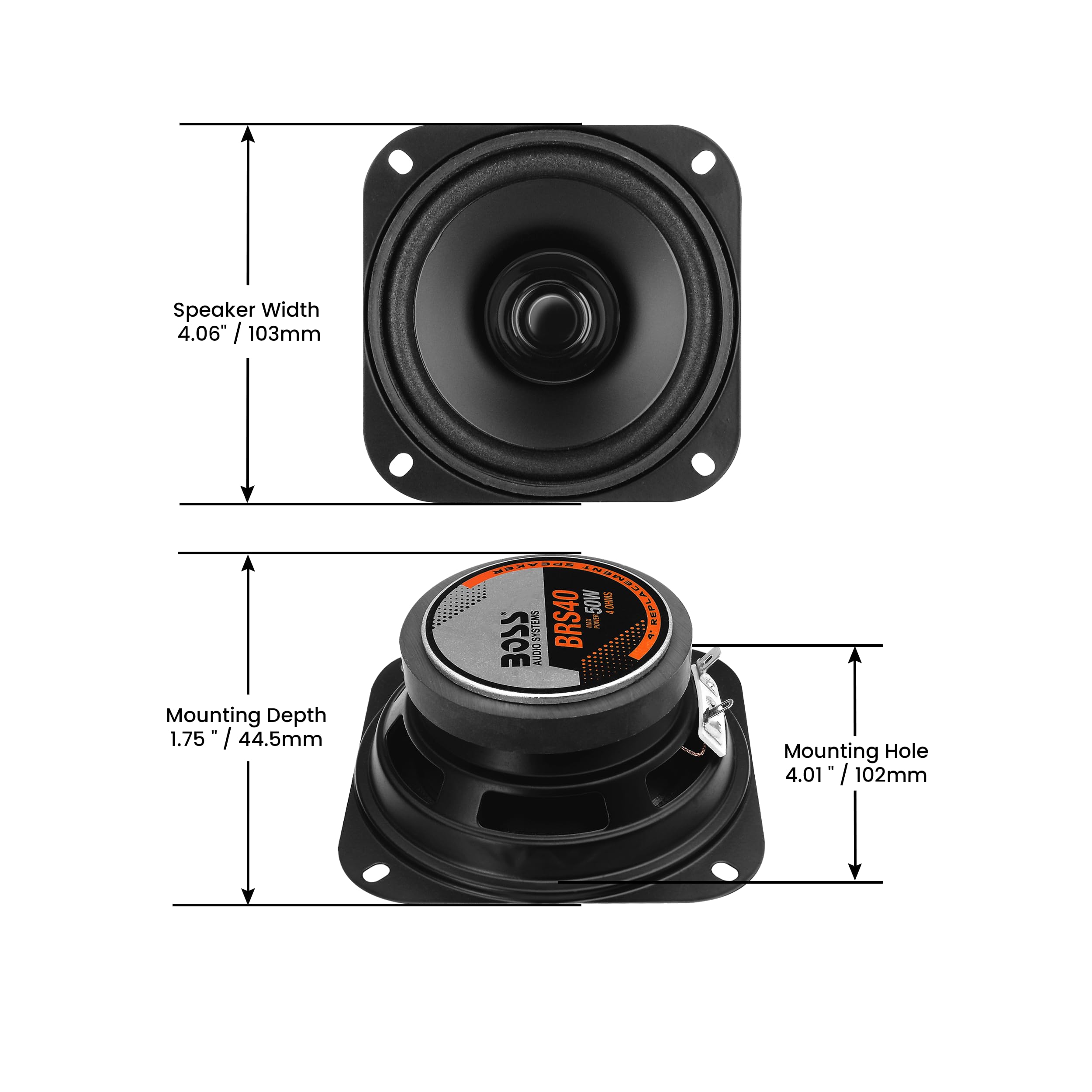 Amazon.com: BOSS Audio Systems BRS40 4 Inch Replacement Car Door
